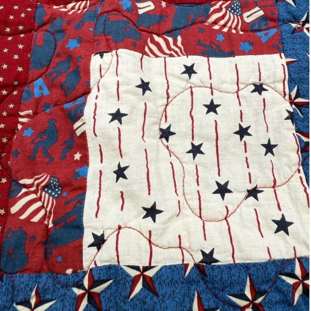 Vintage Military inspired baby quilt/lap blanket, two sided 33.5inx33.5in - Picture 3 of 11